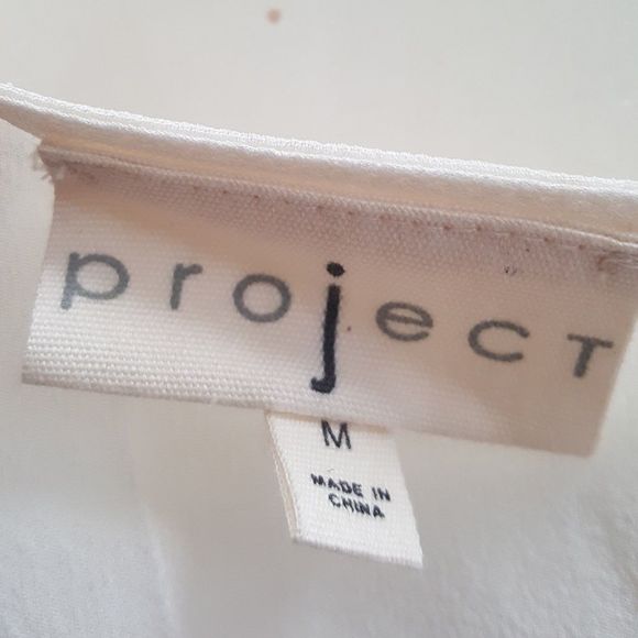 Project Shirt Sheer Sleeveless White Black Floral Design Womens Size Medium - Picture 5 of 8